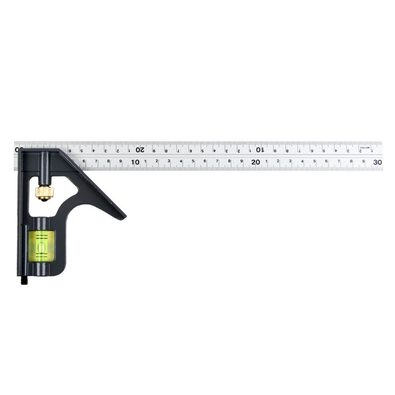 VÍZMÉRTÉKES ALUMÍNIUM DERÉKSZÖGMÉRŐ - METRIKUS - 300MM