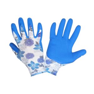 LATEX VÉDŐKESZTYŰ POLIÉSZTER, VIRÁG MINTÁS - 8