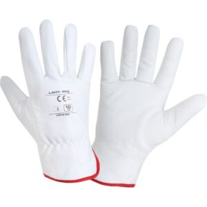 BÉLELT JUHBŐR VÉDŐKESZTYŰ / FEHÉR - 8