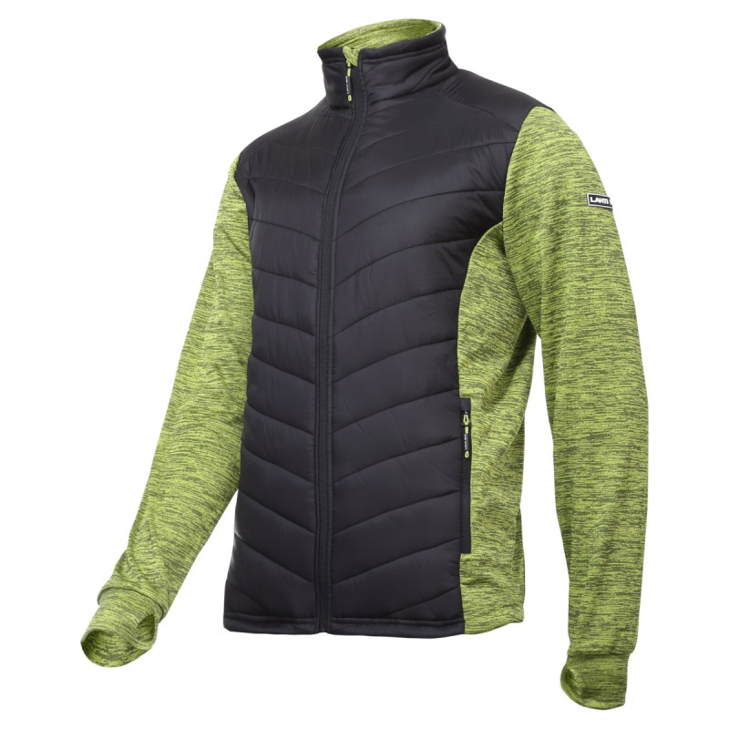 SZÁLMINTÁS KABÁT, STEPPELT / ZÖLD-FEKETE - 3XL