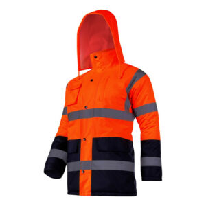 LÁTHATÓSÁGI KABÁT, BÉLELT, HOSSZÚ / NARANCSSÁRGA - 2XL