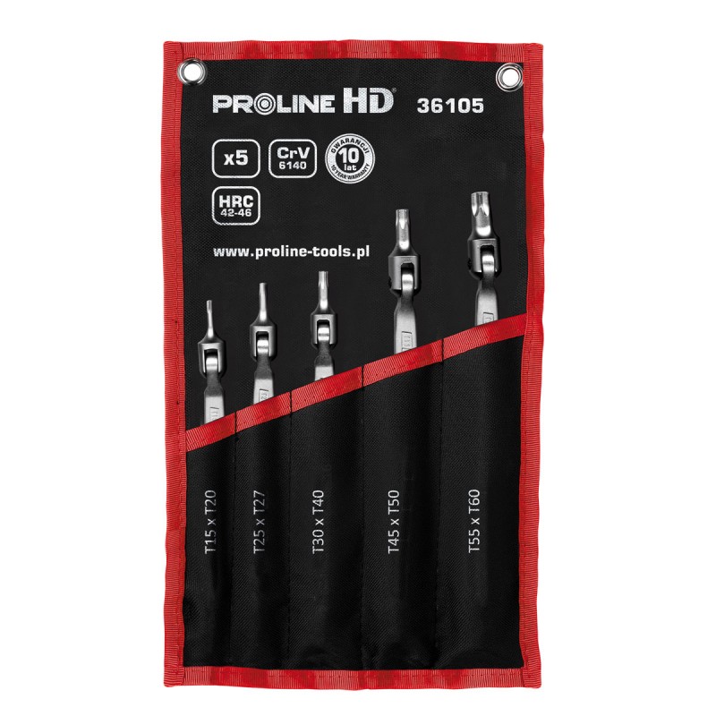 CSUKLÓ TORX BITKULCS SZETT - HD CR-VA T15-T60 - 5 DB