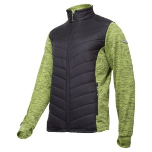 SZÁLMINTÁS KABÁT, STEPPELT / ZÖLD-FEKETE - XL