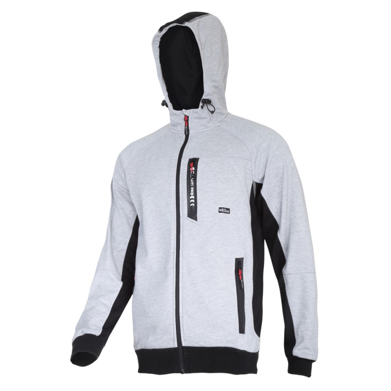 PULÓVER, KAPUCNIS, CIPZÁROS, PRÉMIUM / SZÜRKE - 2XL