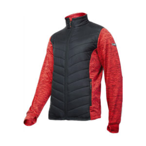 SZÁLMINTÁS KABÁT, STEPPELT / PIROS-FEKETE - 2XL