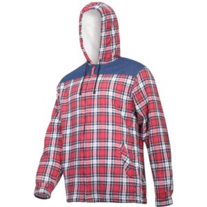 KOCKÁS FLANEL KABÁT, BÉLELT / PIROS - 2XL